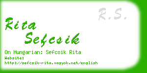 rita sefcsik business card